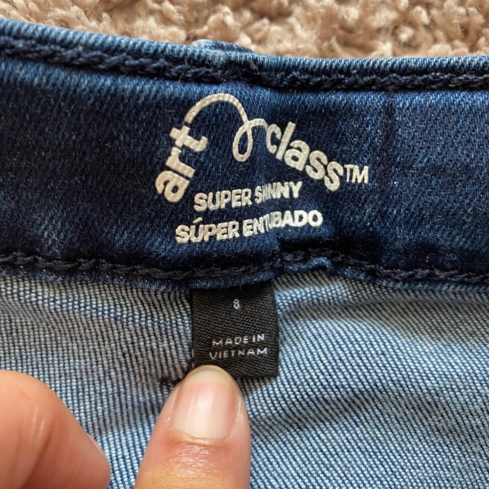 Distressed Blue Jeans Boys size 8 by Art Class super skinny. - Picture 4 of 7